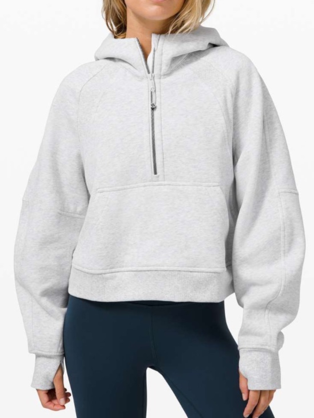 Lululemon Scuba Oversized 1/2 Zip Hoodie | size medium: Large | heathered grey